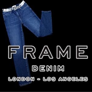 NWOT FRAME Le Skinny De Jeanne Metallic Jeans in
Canon Foil. Size 27 🎸👖